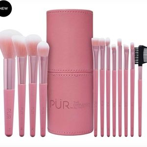 NWT PUR 12-Piece Cruelty-Free Brush Set with Cup